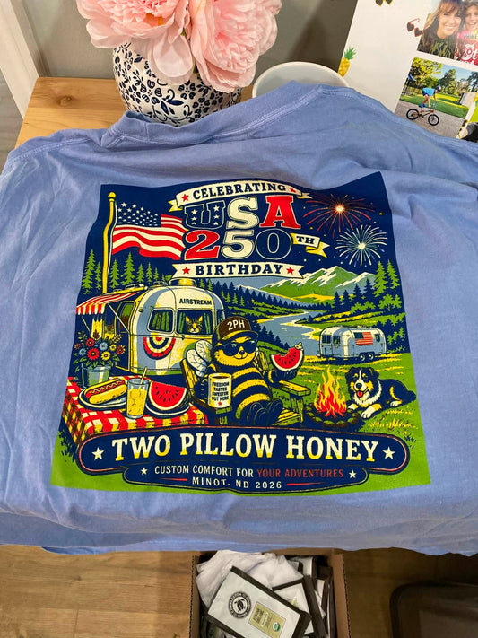 Minot 2026 Two Pillow Honey T-Shirt - Unisex Size